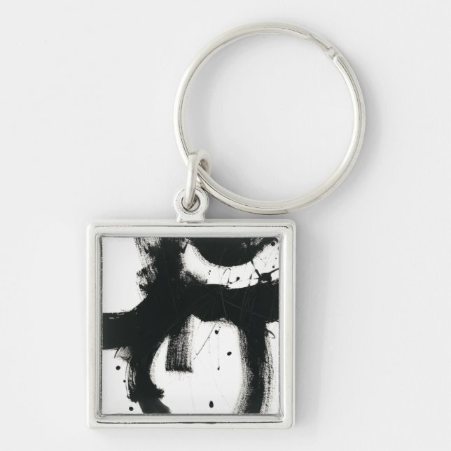 Onyx Gesture - Black Paint Strokes Keychain (Front)