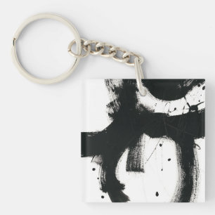 Onyx Gesture - Black Paint Strokes Keychain
