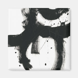 Onyx Gesture - Black Paint Strokes Magnet