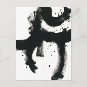 Onyx Gesture - Black Paint Strokes Postcard