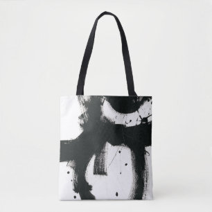 Onyx Gesture - Black Paint Strokes Tote Bag