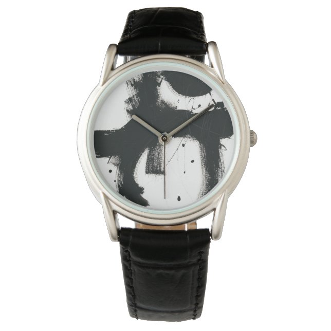 Onyx Gesture - Black Paint Strokes Watch (Front)