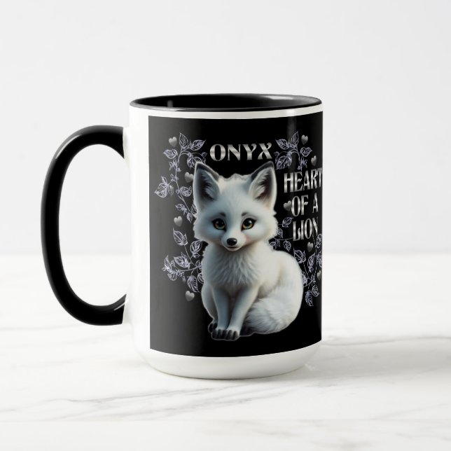 Onyx - Heart Of A Lion Black Mug (Left)