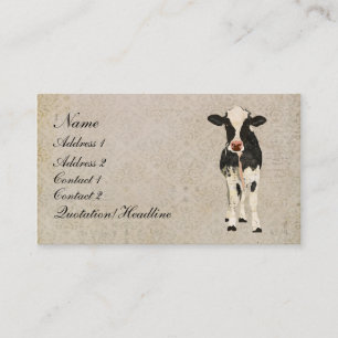 Onyx & Ivory Cow Business Card/Tags Card