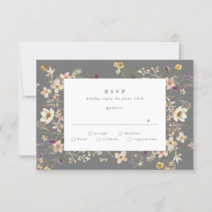 ONYX PREMIUM Abundance Dried Wildflower Pampas RSVP Card