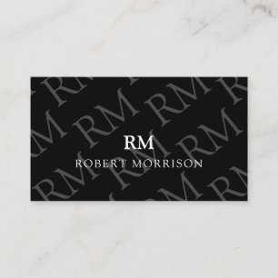 Onyx Professional Masculine Elegant Monogram Business Card