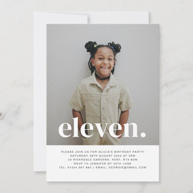 Onze Photo Invitation Anniversaire (Devant)