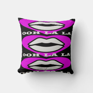 OO La La design pink and black beauty theme French Throw Pillow