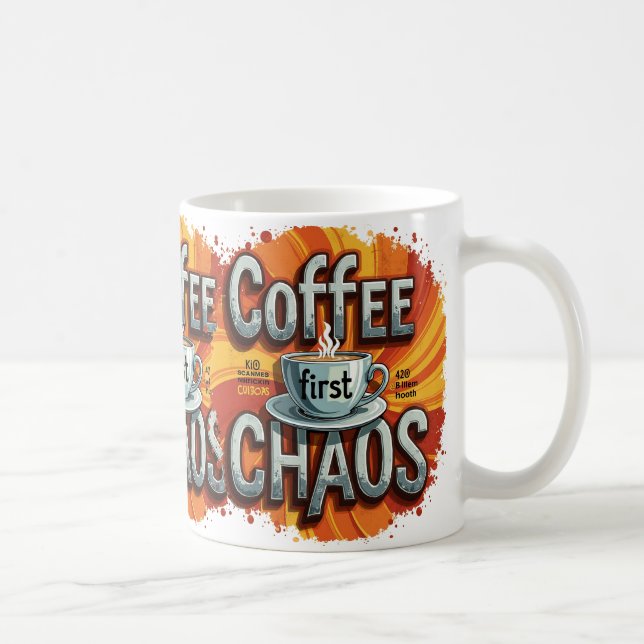 ood Morning Cute Coffee & Bagel – Wake Up Cartoon  Coffee Mug (Right)