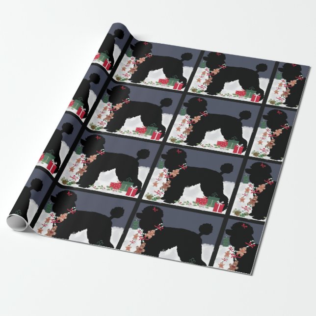 Oodles of Poodles Christmas Wrapping Paper (Unrolled)