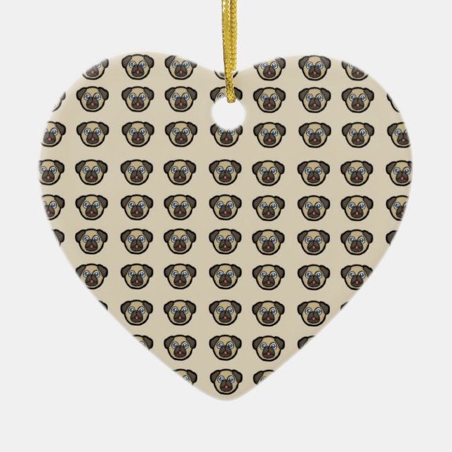 Oodles of Pugs Ceramic Ornament (Front)