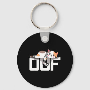 Oof Gamer Meme Noob Internet Culture Gamer Cat Men Keychain