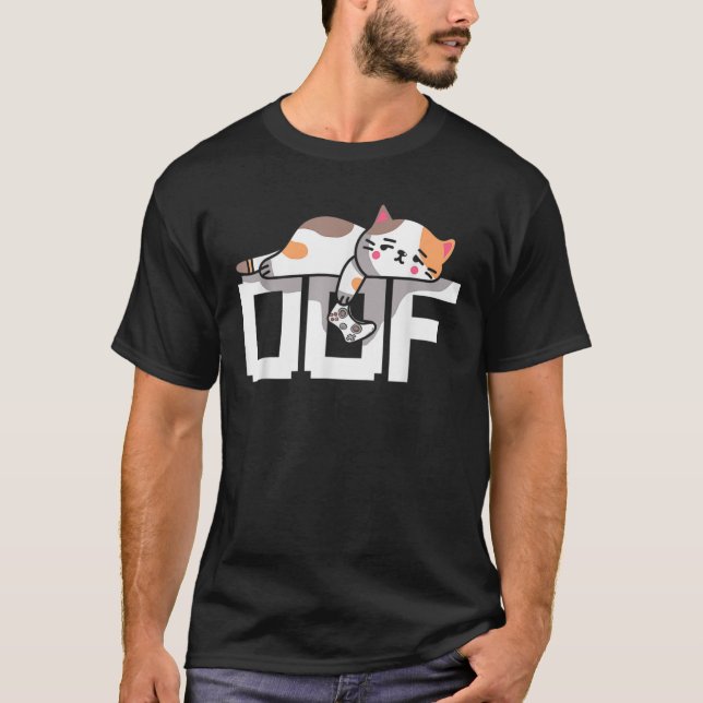 Oof Gamer Meme - Noob Internet Culture Gamer Cat T-Shirt (Front)