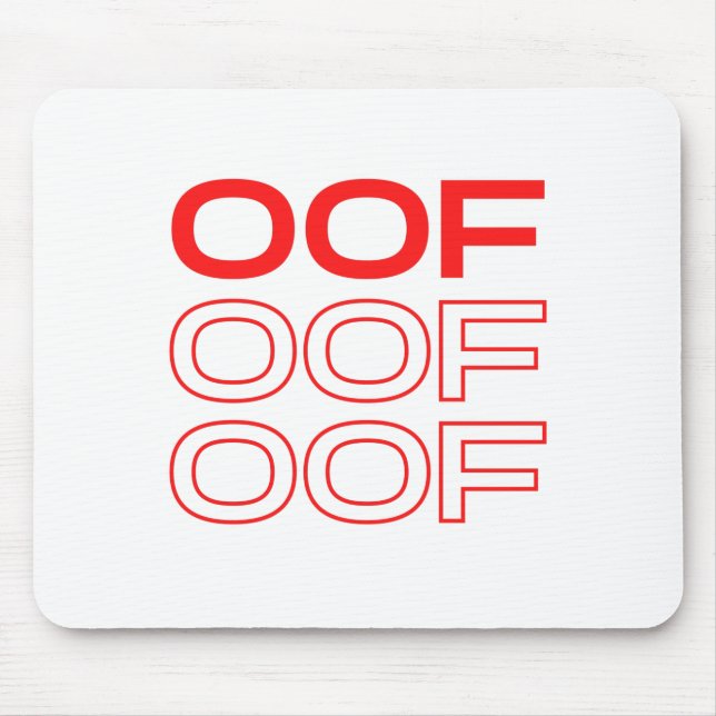 Oof Roblox Funny Meme Red Font Mouse Pad (Front)