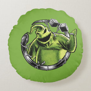 Oogie Boogie   Serpent & Dice Round Pillow