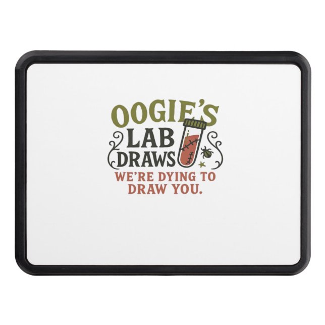 Oogie’s Lab Draws – Funny Halloween Phlebotomist & Trailer Hitch Cover (Front)