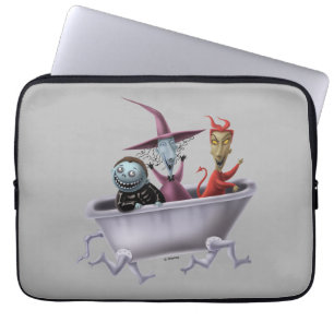Oogie's Boys   Lock, Shock & Barrel in Bathtub Laptop Sleeve