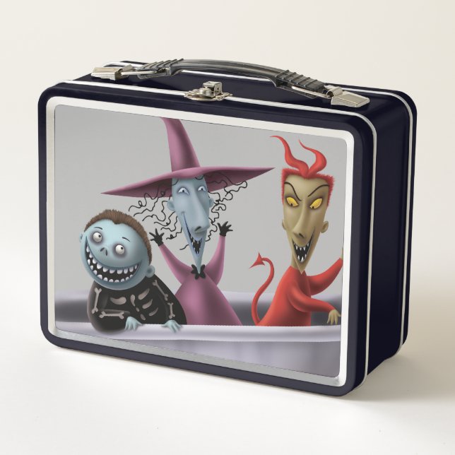 Oogie's Boys | Lock, Shock & Barrel in Bathtub Metal Lunch Box (Front)