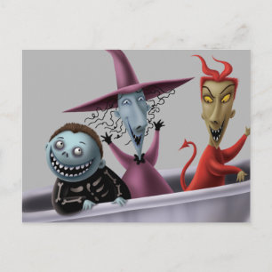 Oogie's Boys   Lock, Shock & Barrel in Bathtub Postcard
