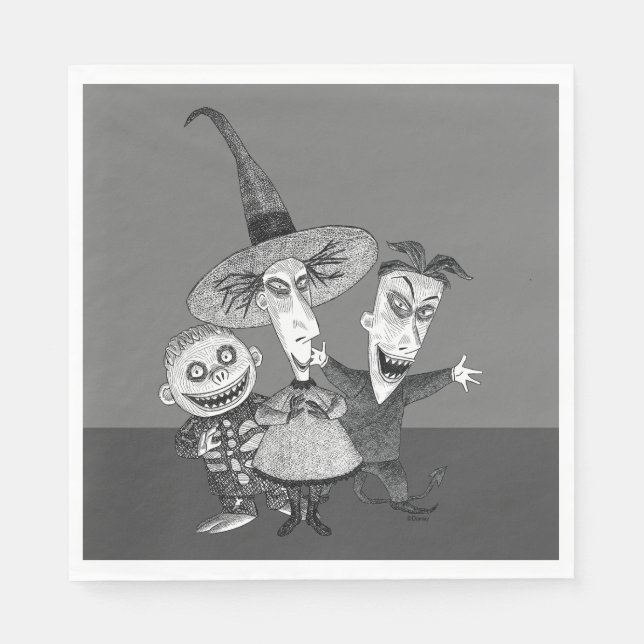 Oogie's Boys | Lock, Shock & Barrel Sketchy Napkin (Front)