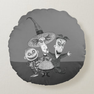 Oogie's Boys Lock, Shock & Barrel Sketchy Round Pillow