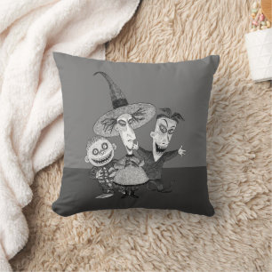 Oogie's Boys   Lock, Shock & Barrel Sketchy Throw Pillow