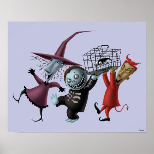 Oogie's Boys   Lock, Shock & Barrel with Cage Poster