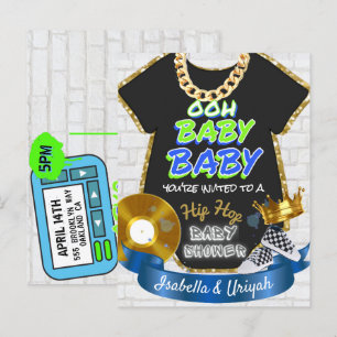 Ooh Baby Baby Hip Hop Blue & Green Retro Postcard