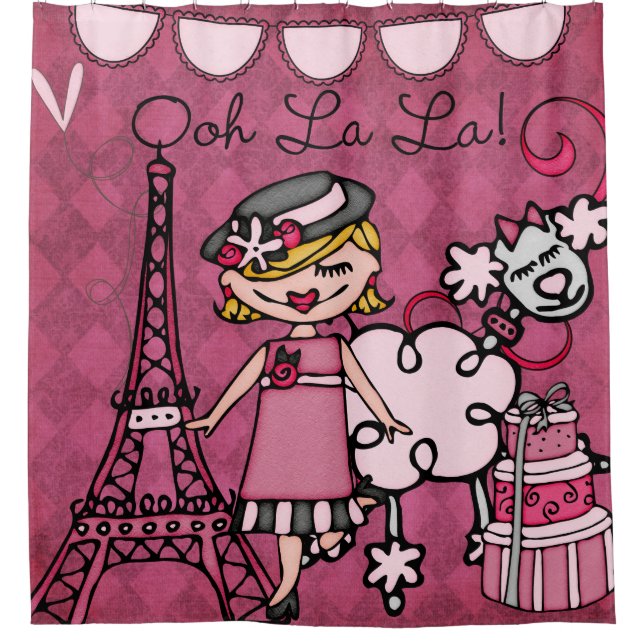 Ooh La La Blonde Haired Diva Eiffel Tower Poodle (Front)