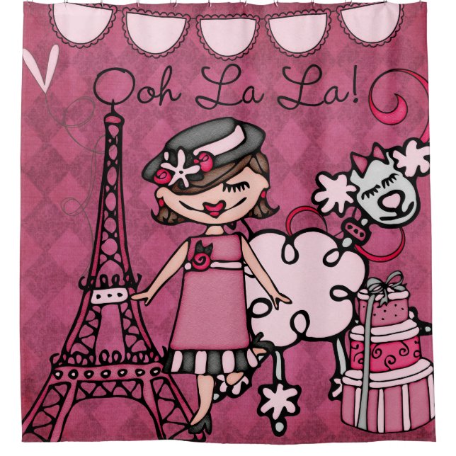 Ooh La La Brown Haired Diva Eiffel Tower Poodle (Front)