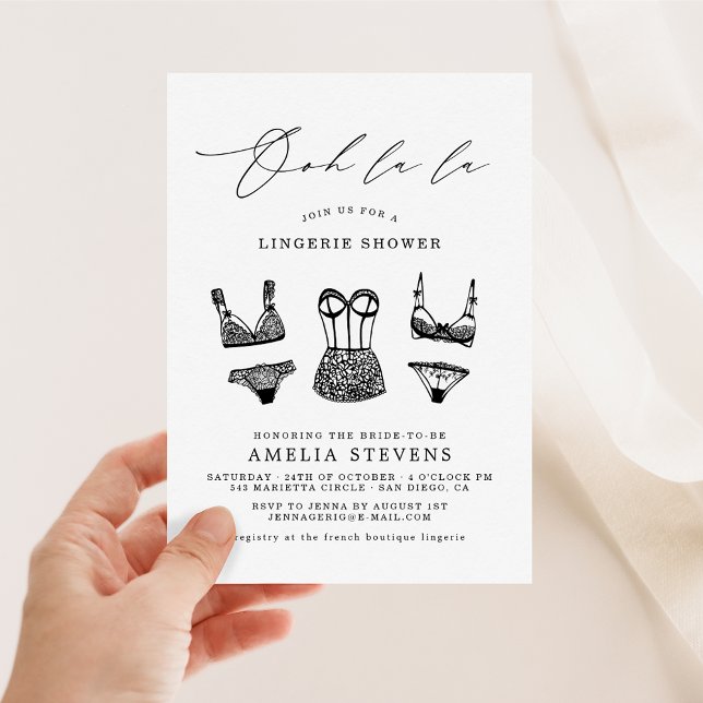 Ooh La La French Lingerie Shower Invitation (Creator Uploaded)