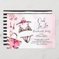 Ooh La La Lingerie Bachelorette Party Invitation