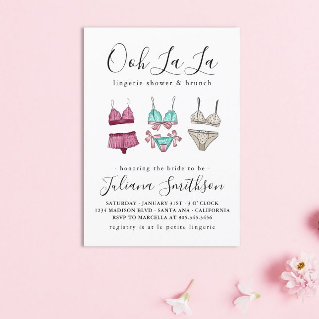 Ooh La La Lingerie Bridal Shower Invitation (Creator Uploaded)