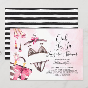 Ooh La La Lingerie Invitation à la douche nuptiale