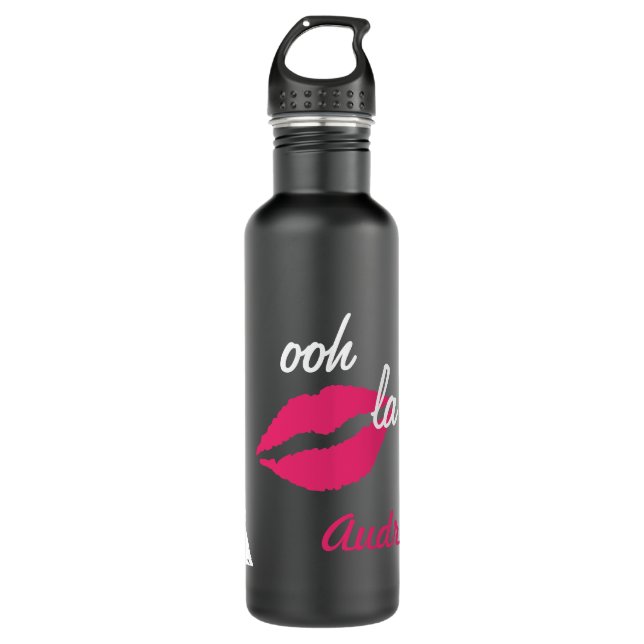 Ooh la la! (matte black) 710 ml water bottle (Front)