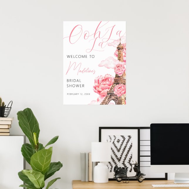 Ooh La La Paris Bridal Shower Welcome Poster (Home Office)