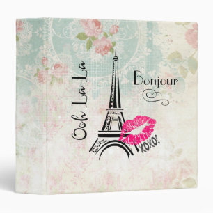 Ooh La La Paris Eiffel Tower on Vintage Pattern Binder