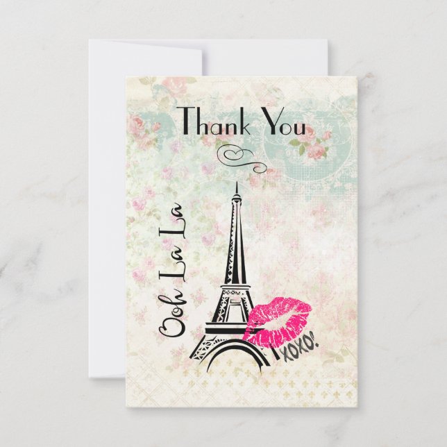 Ooh La La Paris Eiffel Tower Thank You (Front)