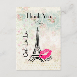 Ooh La La Paris Eiffel Tower Thank You Card