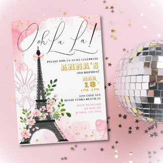 Ooh La La Paris Invitation Anniversaire