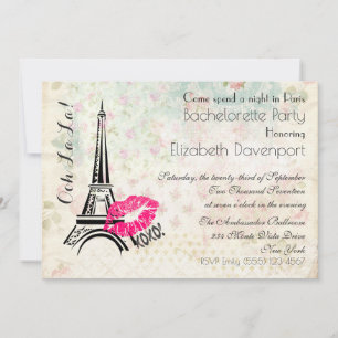 Ooh La La Parisian Night Bachelorette Invitation