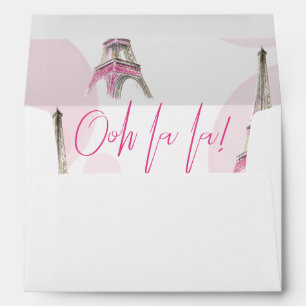Ooh La La Pink Paris Eiffel Tower Return Address Envelope