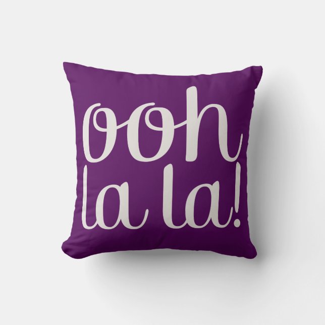 Ooh La La Purple Throw Pillow (Front)
