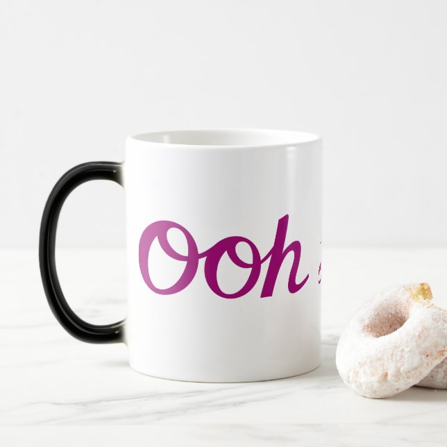 Ooh La La Script Magenta Magic Mug (With Donut)