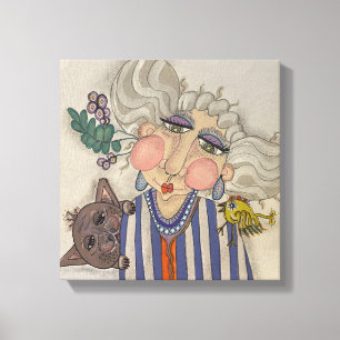 "Ooh La La" Whimsical Portrait Canvas Print