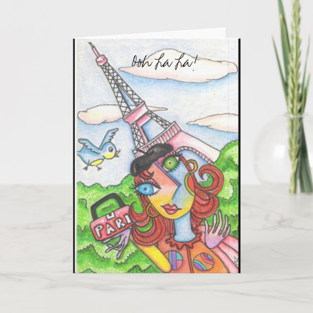 Ooh La La! Woman in Paris Card (Front)