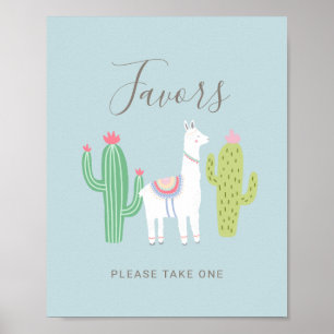 Ooh La Llama Baby Shower Cute Favours Sign