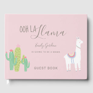 Ooh La Llama Baby Shower Cute Pink Succulents Guest Book