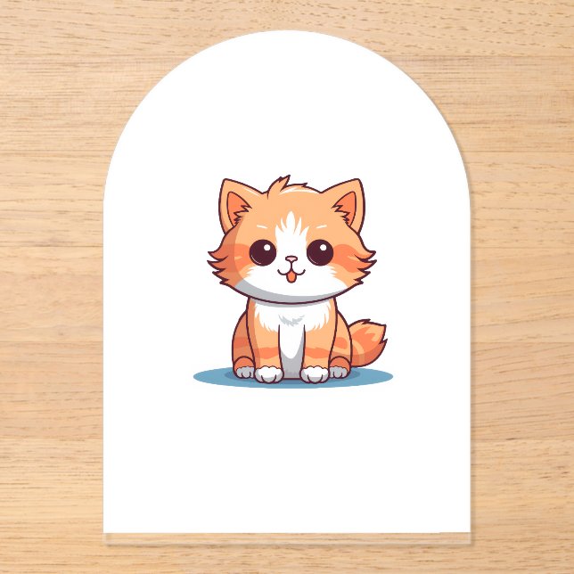 ool Cat Vinyl Sticker | Aesthetic Decal for Laptop Acrylic Invitations (Front)