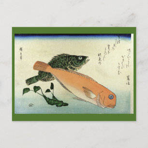 Oomon-hata & Shiro-amadai - Hiroshige's Fish Print Postcard